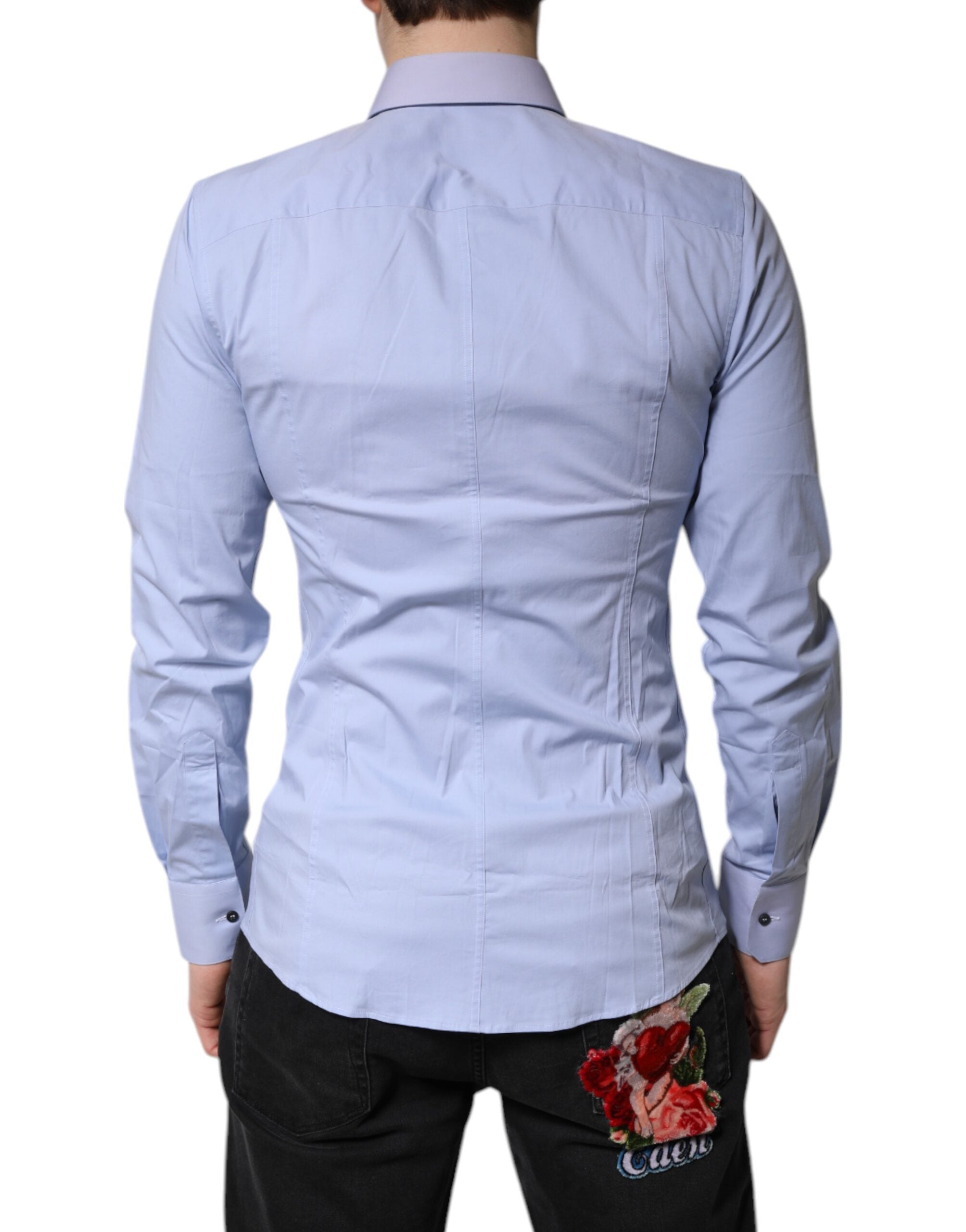Dolce & Gabbana Light Blue Cotton Shirt SICILIA Dress Formal Shirt